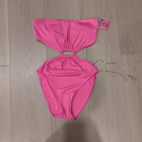 Pink Cutout One-Piece Swimsuit - Picture 9 of 10